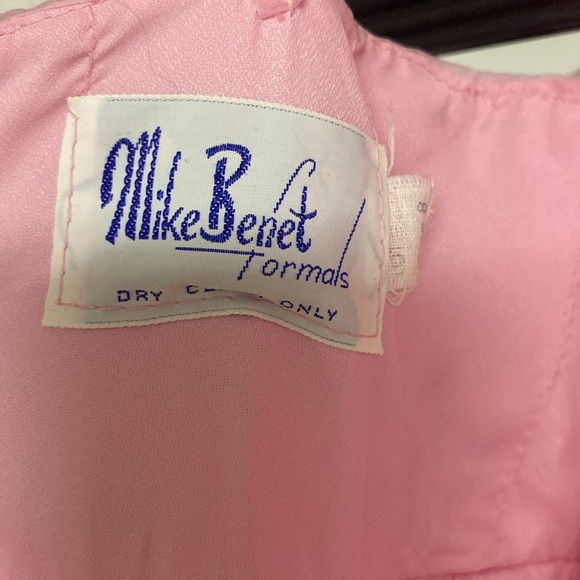 Vintage Mike Benet Formals baby pink formal layered sheer with Embellished Waist - Picture 9 of 12